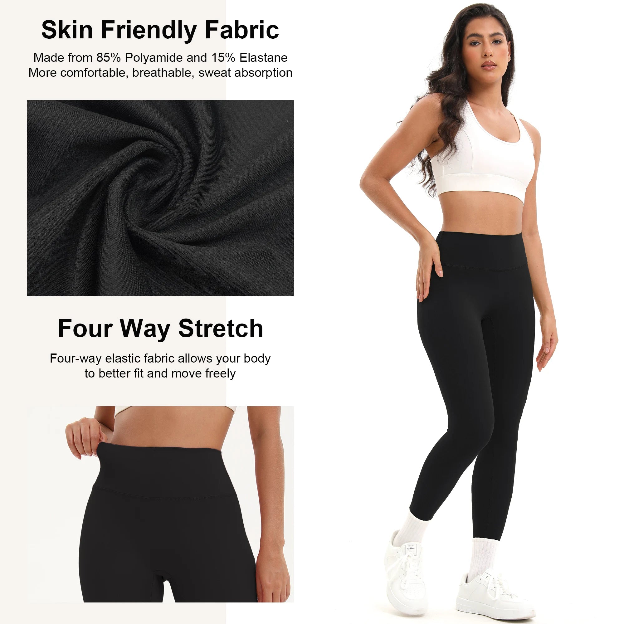 5pcs Women Sport Cropped Pants Solid Color Back Waist Pocket High Waist Yoga Legging Butter Athletic Gym Comprehensive Training