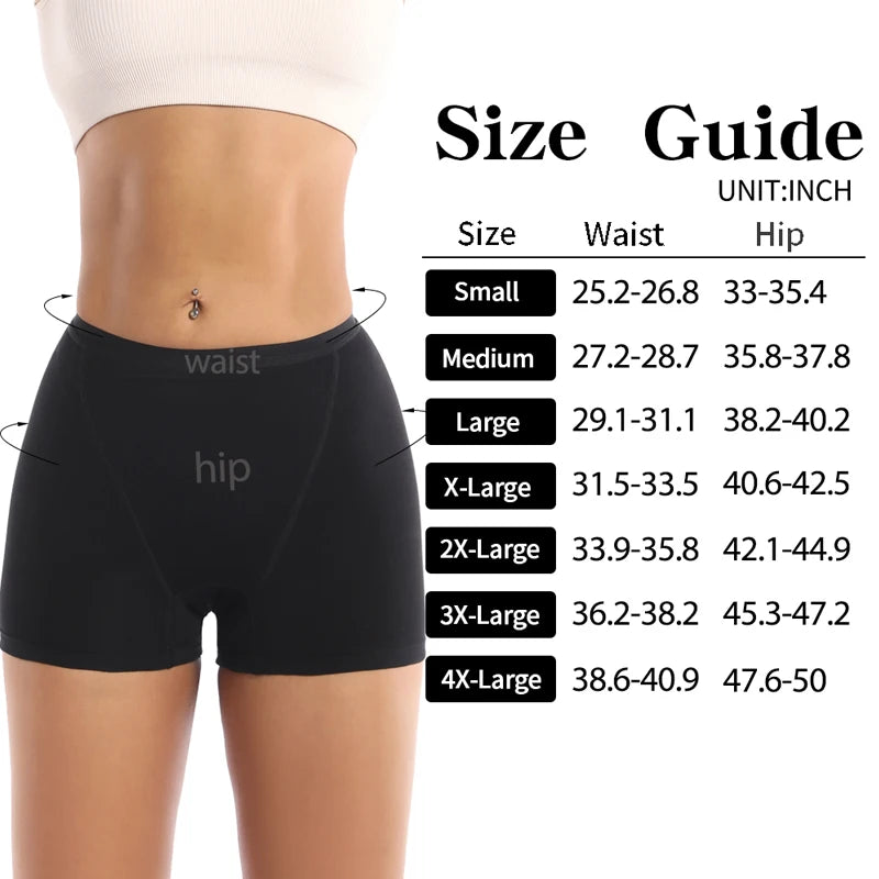 Cotton Heavy Flow Menstrual Period Panties Shorts Women Absorbency Incontinence Boxer Woman High Waist Period Underwear