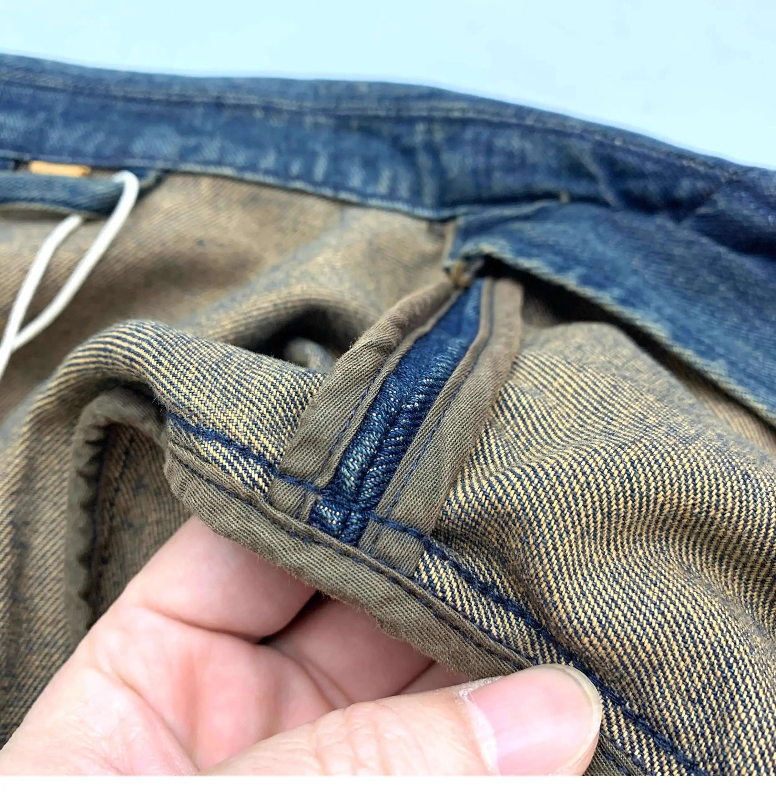Men's Casual Denim Single Blazer Jacket Vintage Washed Distressed Overshirt Loose Fit Workwear Suit Coats