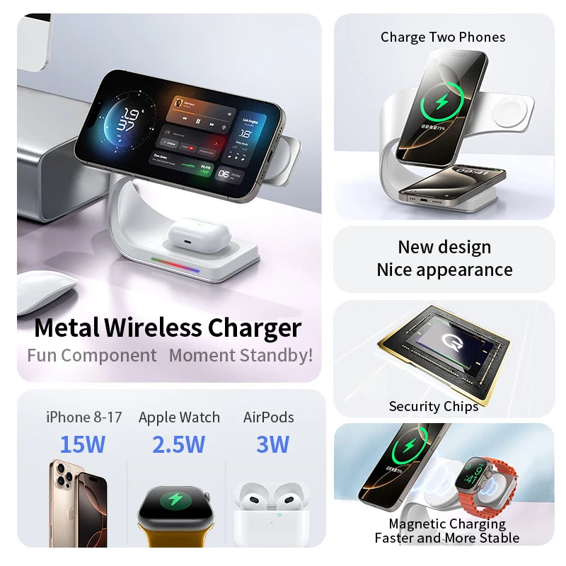 Magnetic Wireless Stand  15W Fast Charging
