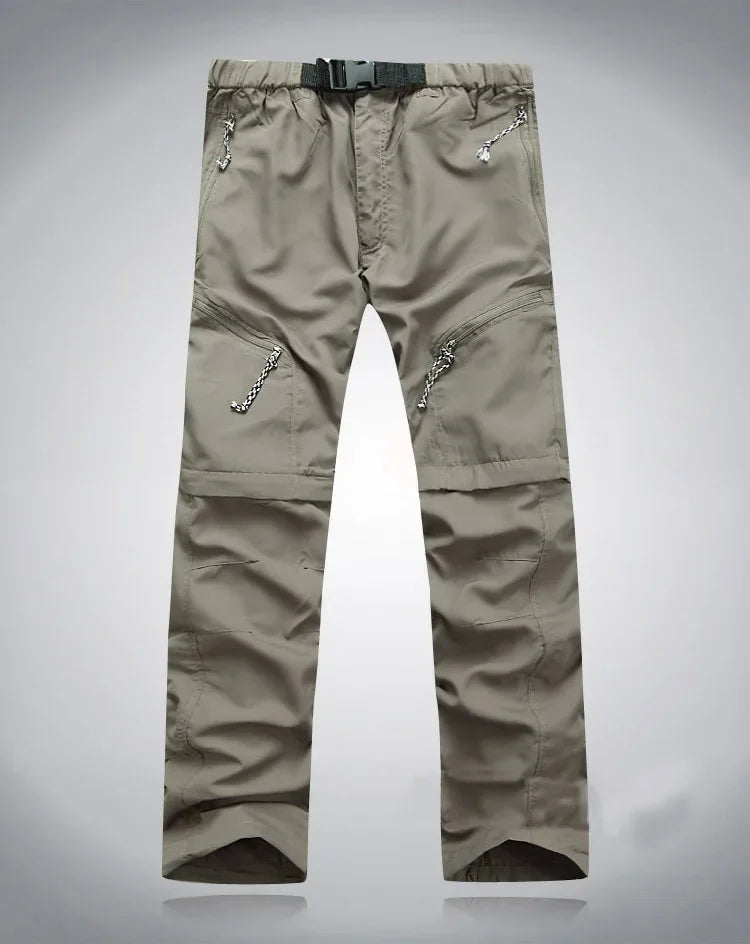 Spring Summer Outdoor Pants Men Quick Dry Convertible Pants Men Hiking Lightweight Fishing Zip Off Cargo Work Pants Trousers