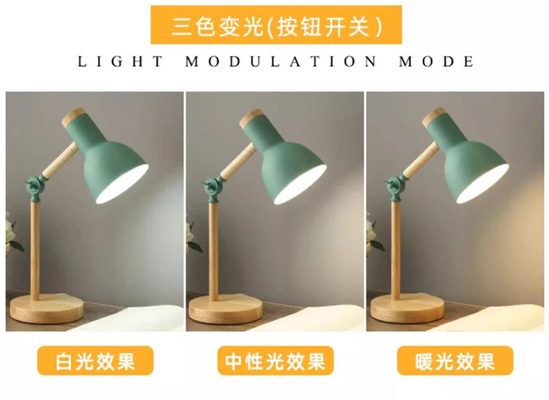 Nordic Wooden LED Lamp