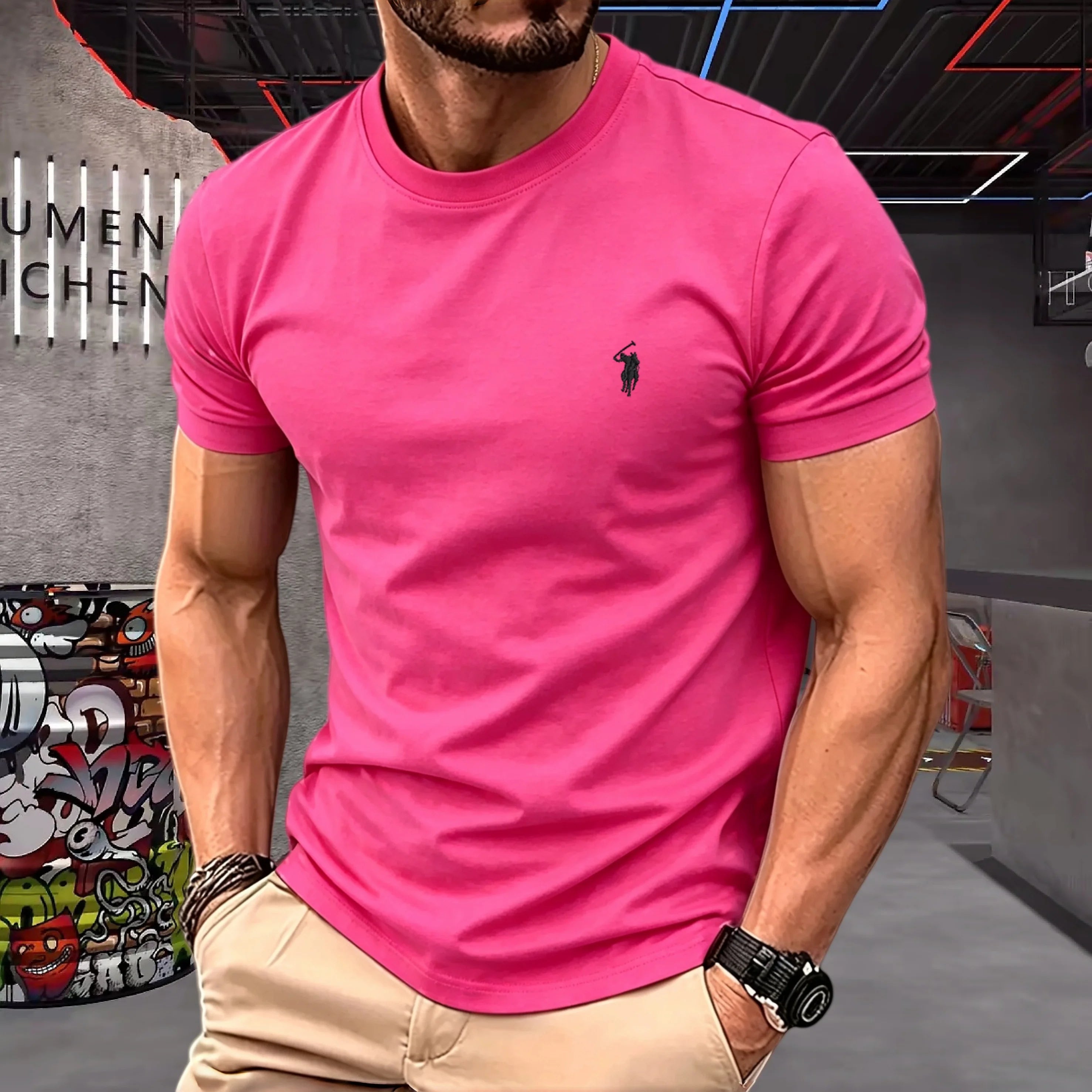 cotton round neck short sleeved