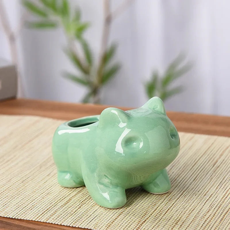 Creative Ceramic Mini Flowerpot Succulent Planter Flower Pot with Hole Cute Green Plants Planter Home Garden Decoration outdoor