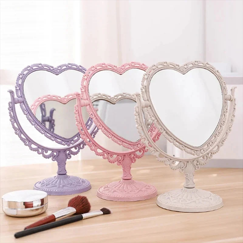 New Desktop Makeup Mirror Shape Makeup Vanity Portable Double-side Vanity Mirror Hand Mirror Cosmetic Compact Mirror For Women