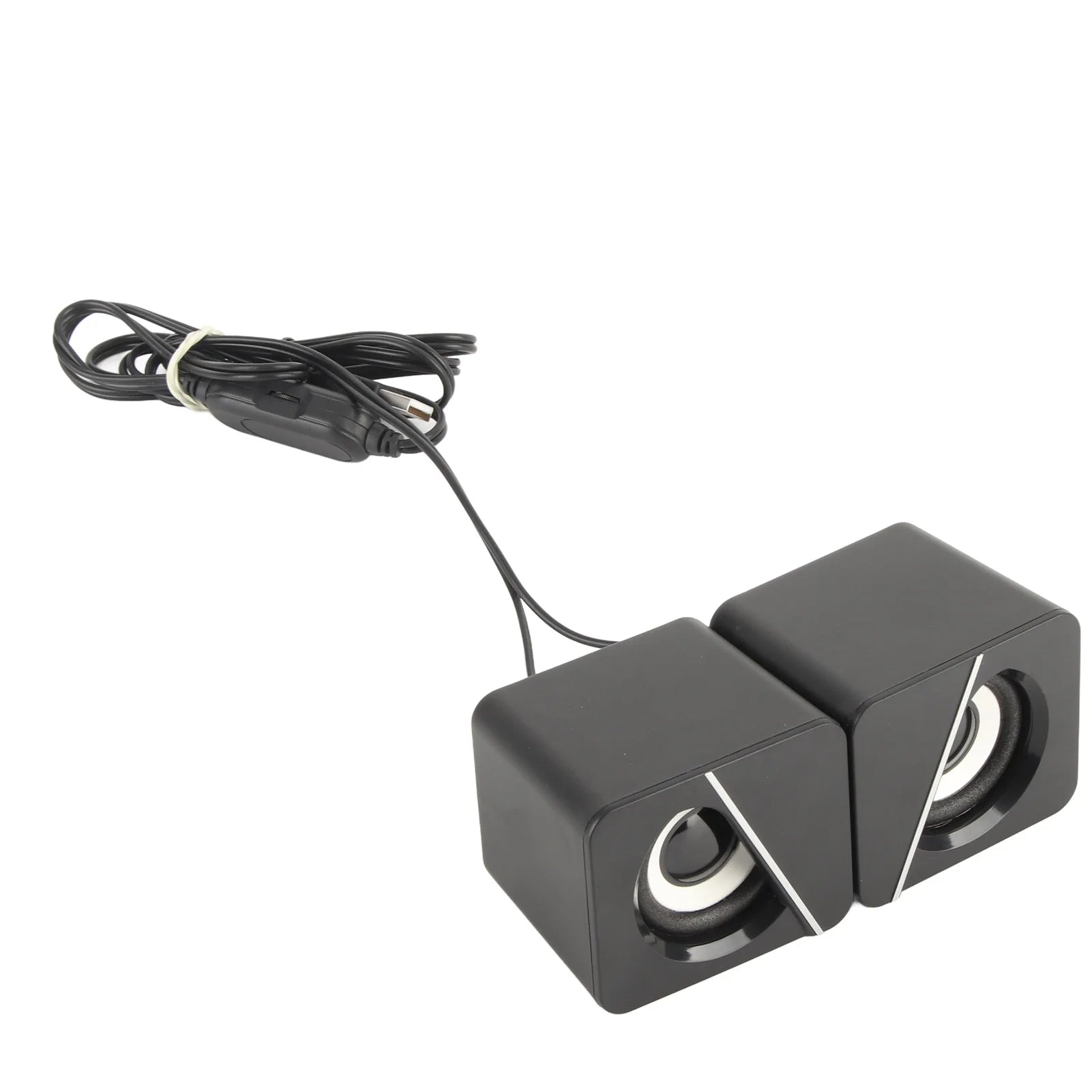 Protable 1 Pair Home Desktop Computer Wired Speaker Multifunction Stylish Strong Bass 4D Stereo Sound USB Wired Speaker for Home