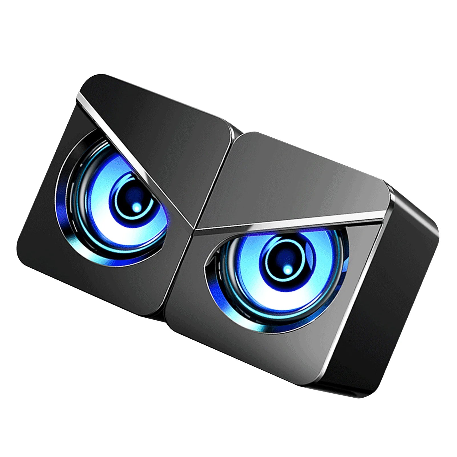 Protable 1 Pair Home Desktop Computer Wired Speaker Multifunction Stylish Strong Bass 4D Stereo Sound USB Wired Speaker for Home