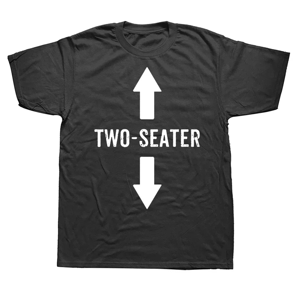 Women Two Seater Graphic T-Shirt  Adult Humor Dad Joke Summer Short Sleeve Crewneck Streetwear Casual Gift Top