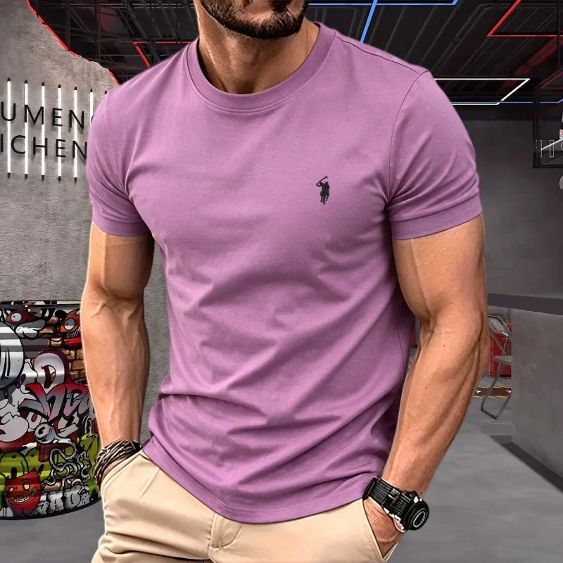 cotton round neck short sleeved