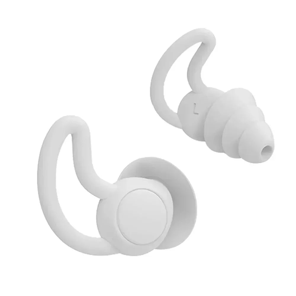 HUAK 3 Layer Ear  Work & Swim Silicone Earplugs – Noise Protection for Factories  Waterproof for Pools, Comfortable All Shift