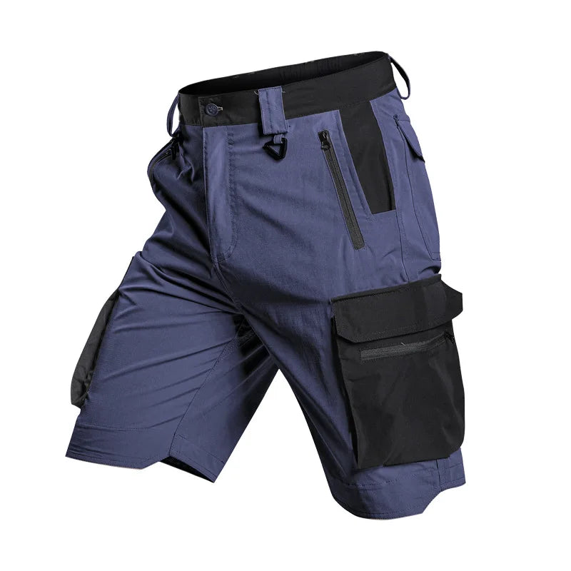 Summer Quick Dry Tactical Cargo Shorts for Men Casual Shorts Multi Zipper Pockets Hiking Cycling Outdoor Work Wear Half Pants