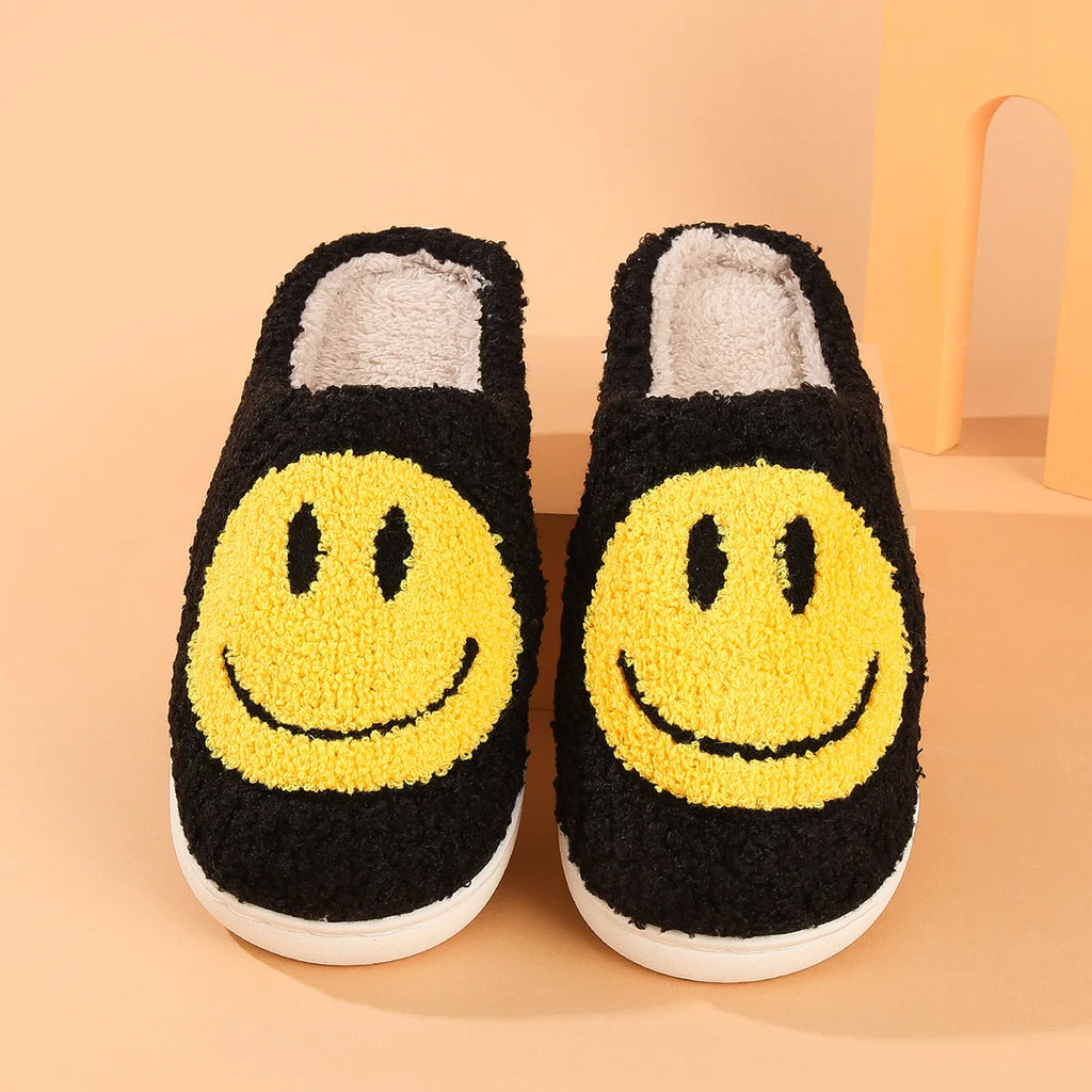 Hot selling smiling cotton slippers Anti slip couple shoes winter home indoor waterproof all-wrapped with men women cotton Shoes