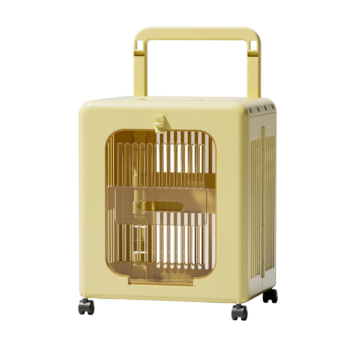 Portable Folding Pet Carrier Compatible for Cats and Small Dogs Pet Stroller, Wide Open Breathable Carrier for Outings(Yellow)