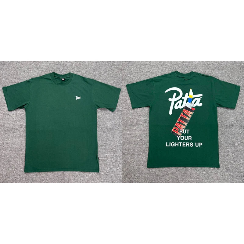 Summer Round Neck Men's Women's Loose Patta Tops New Style High Quality PATTA Short Sleeved T-shirts One Day Ship Out