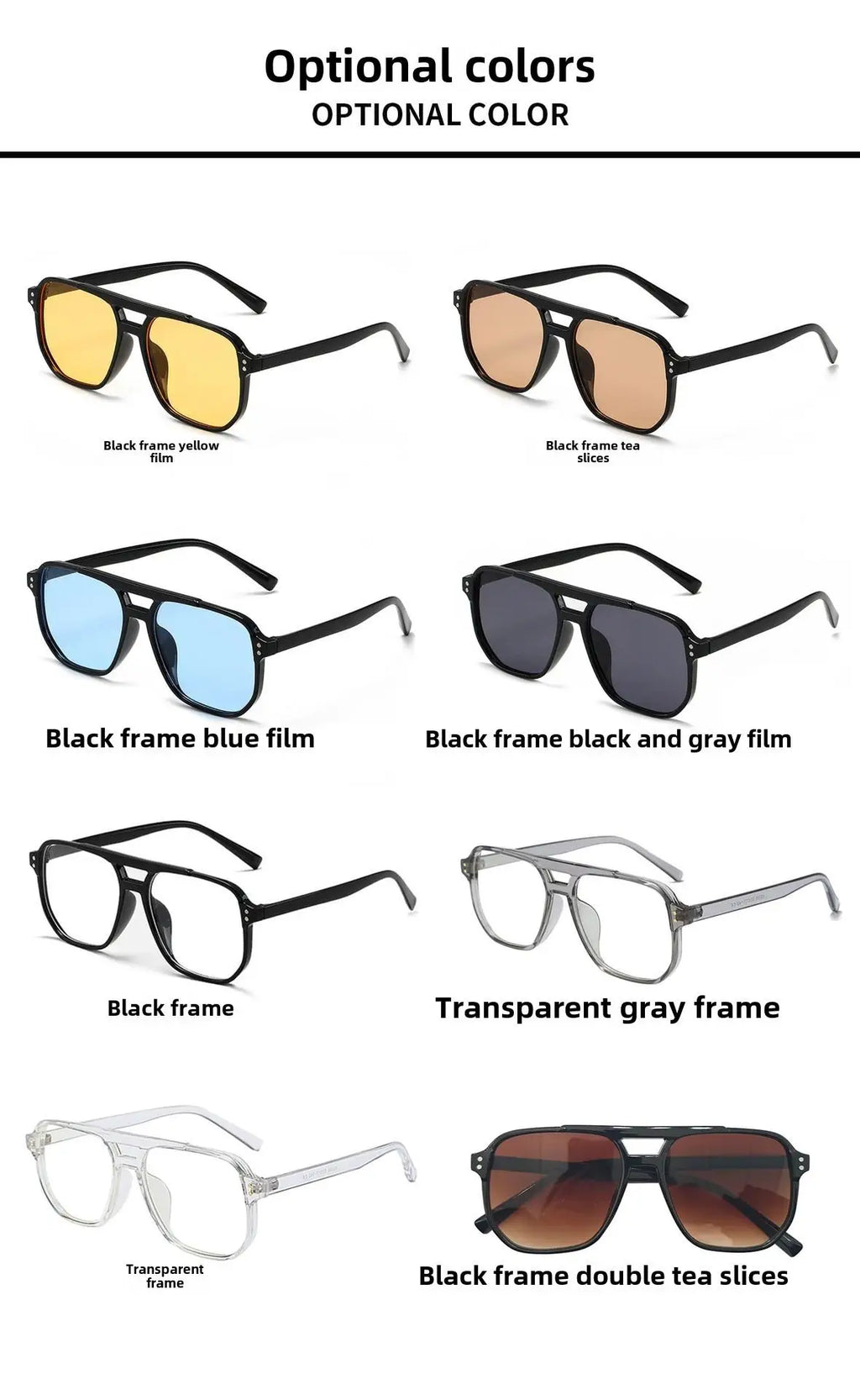 2025 New Trendy Women Sunglasses UV400 Sunshades Anti-Ultraviolet Unisex Eyeglasses Elegant Double Beam Pilot Lense