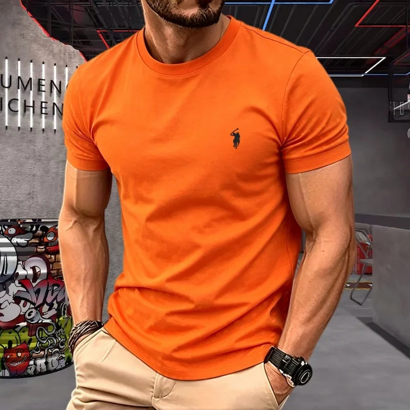 cotton round neck short sleeved