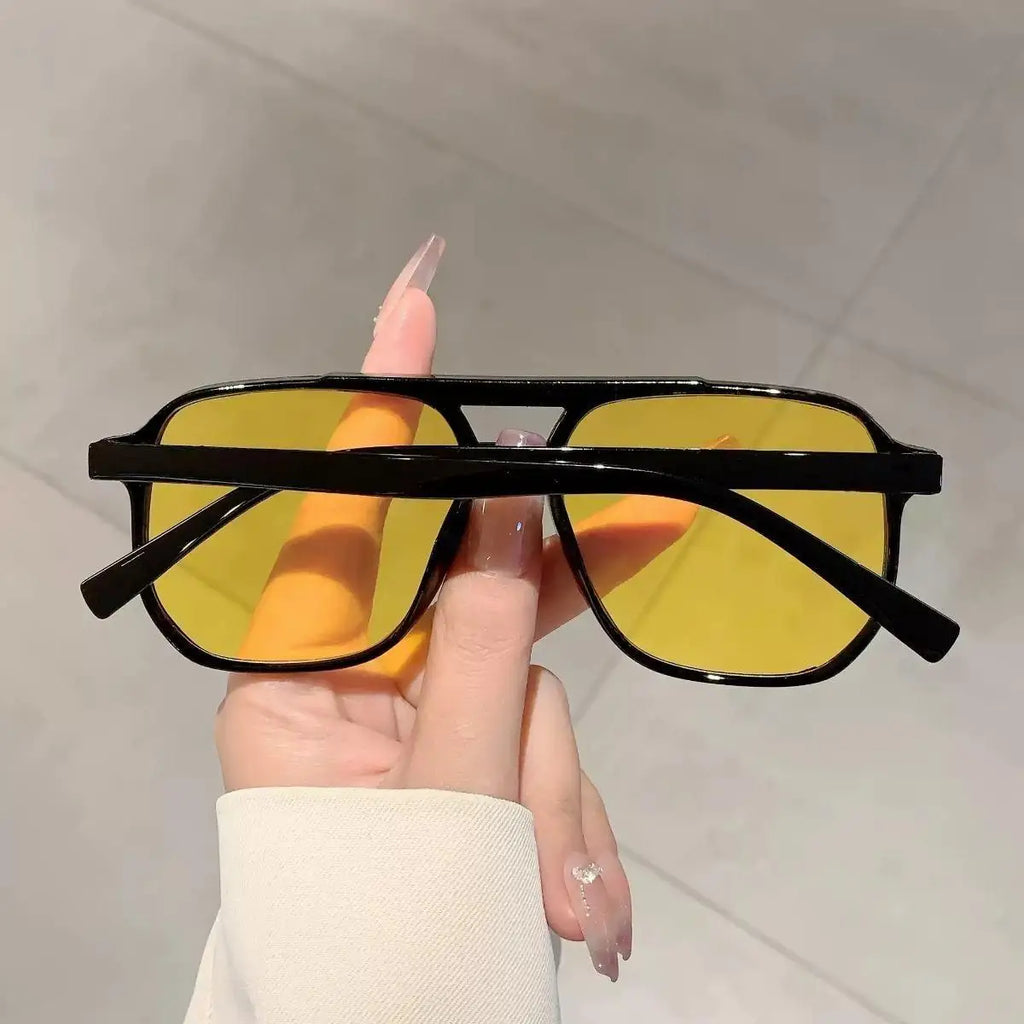 2025 New Trendy Women Sunglasses UV400 Sunshades Anti-Ultraviolet Unisex Eyeglasses Elegant Double Beam Pilot Lense