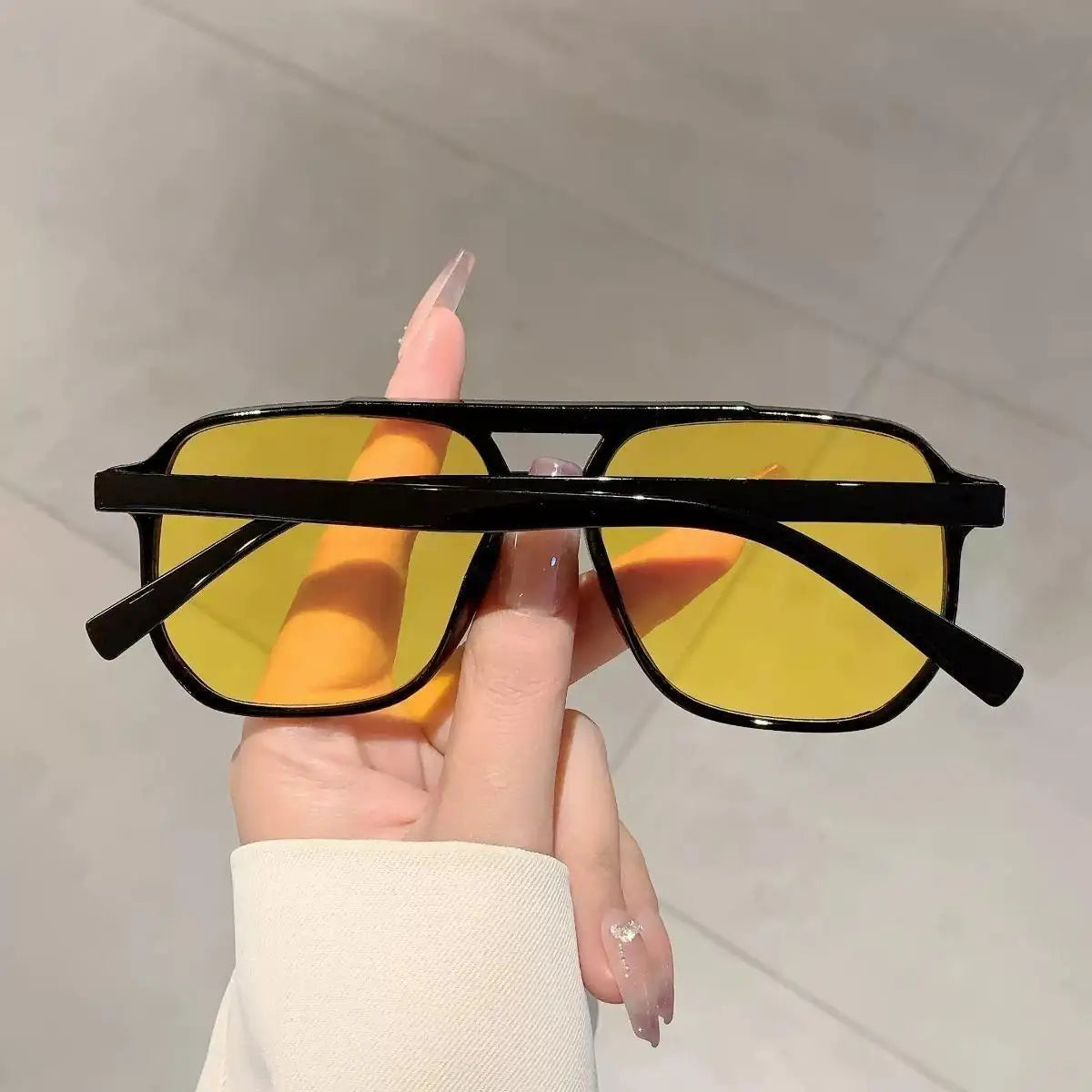 2025 New Trendy Women Sunglasses UV400 Sunshades Anti-Ultraviolet Unisex Eyeglasses Elegant Double Beam Pilot Lense
