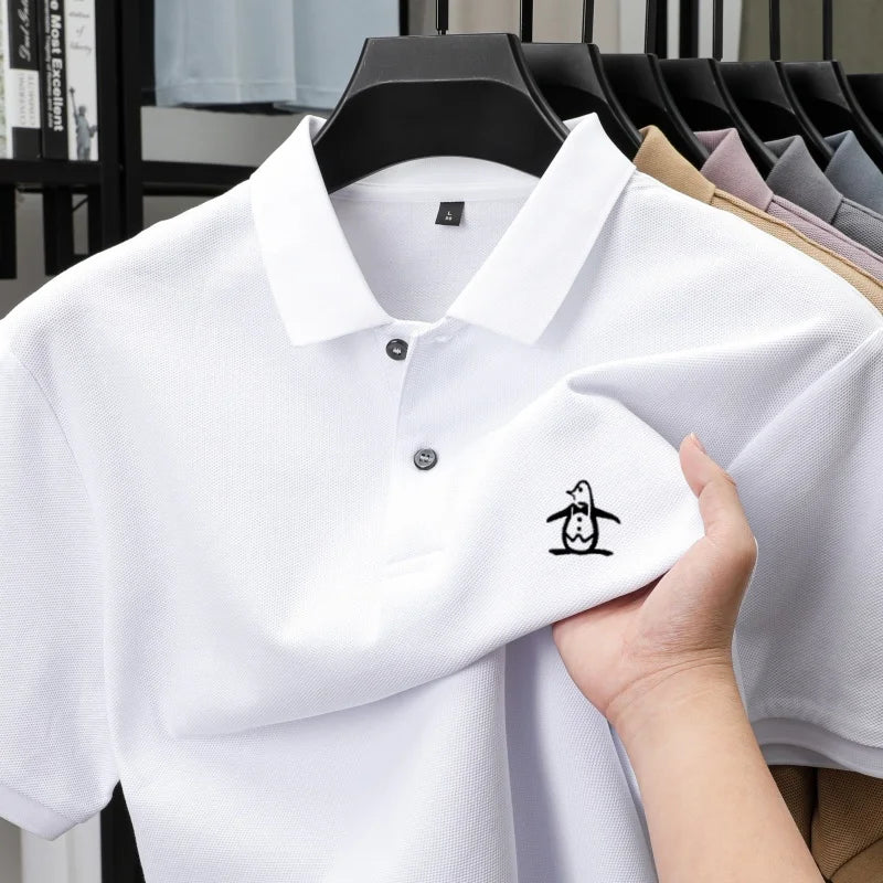 men's short sleeved polo shirt design high-end brand penguin embroidery business comfortable T-shirt