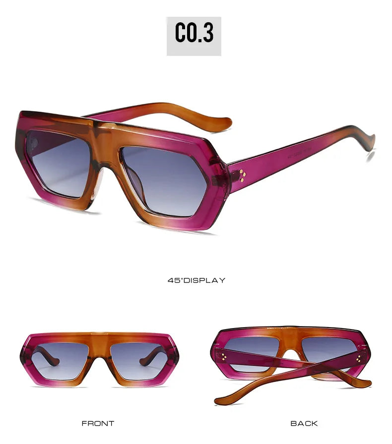 Irregular Sunglasses Sunglasses Ins Travel Street Shooting Colored Sunglasses Female Punk Style Rectangular Leopard Print Outdoo