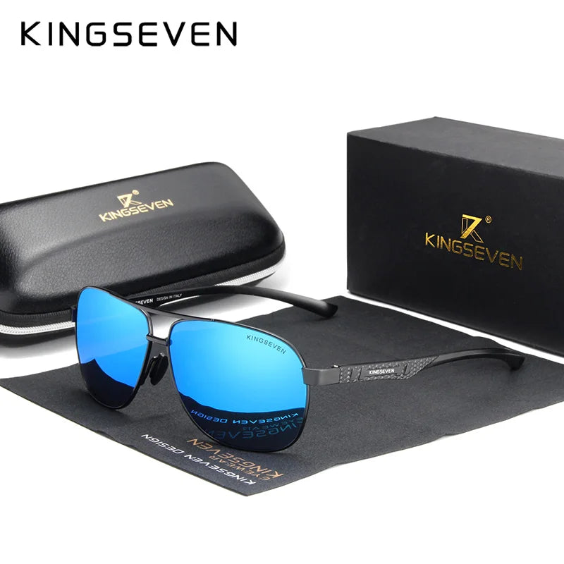 KINGSEVEN Brand Men Sunglasses Polarized Aluminum UV400 Mirror Sun Glasses Women