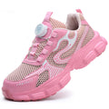 Summer Button Women's Steel Toe Safety Shoes Breathable Upper Work Shoes for Factory Workshop Smashing Comfortable Ladies Work F