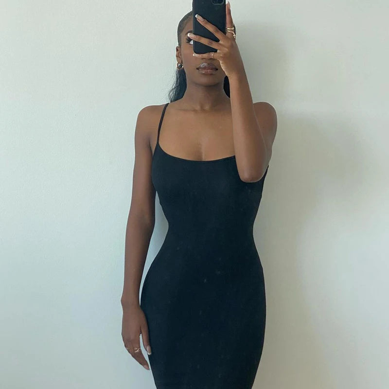 Elegant Black Bodycon Maxi Dress Women Sleeveless Backless Summer 2024 Party