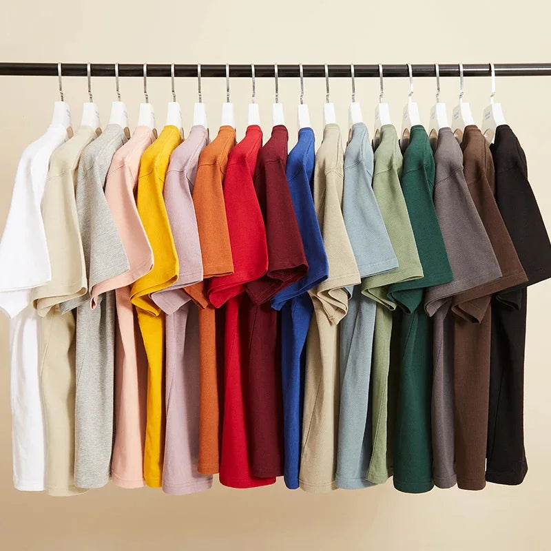 Oversized T-Shirt 9.9oz 280 Grams Heavy High Quality Short Sleeve Cotton Tee Solid Color Unisex Streetwear