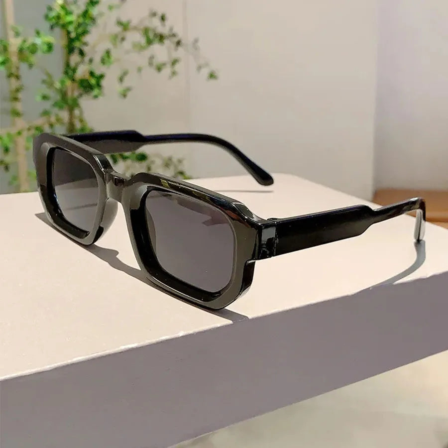 6PCS/Set Women Vintage Rectangle Frame Sunglasses Fashion Retro Sun Glasses Luxury Brand Design Glasses UV400 Eyewear Men Goggle