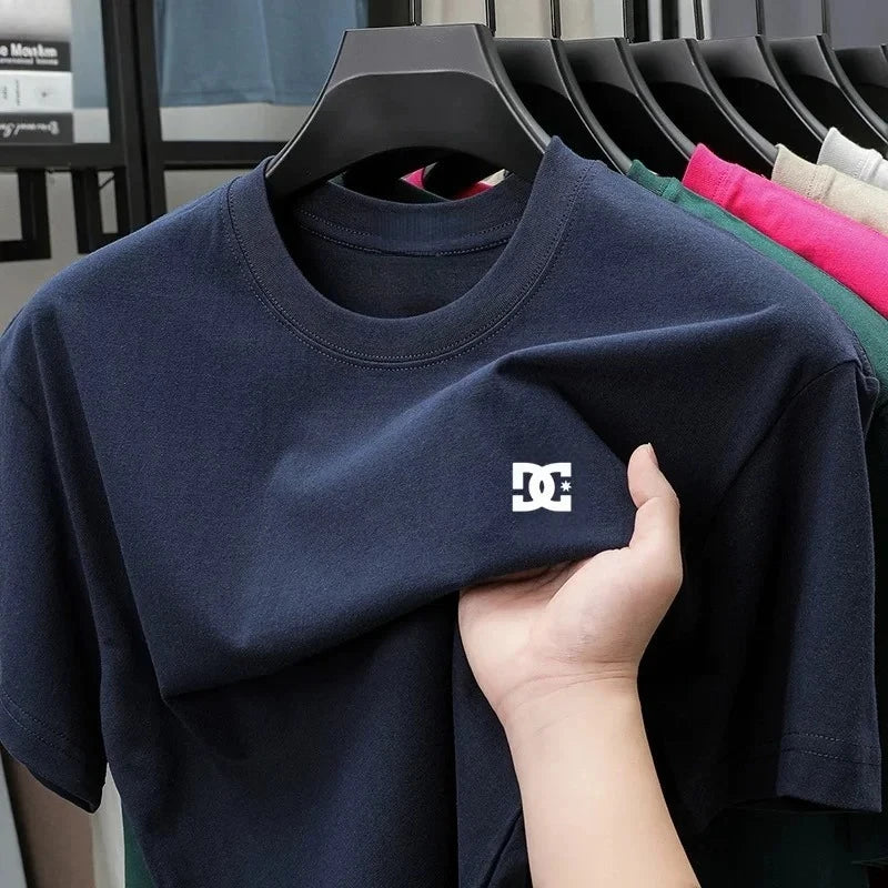 DC High End Brand Men's Round Neck Short Sleeved T-shirt Summer New Cotton Top Comfortable Breathable Casual Printed T-shirt