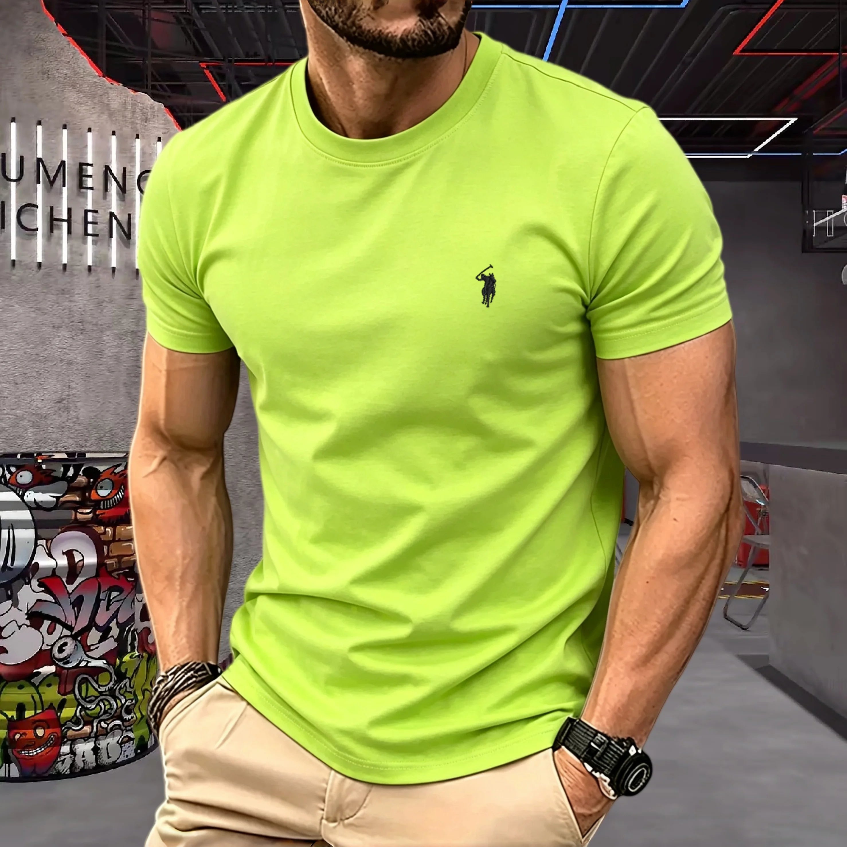 cotton round neck short sleeved
