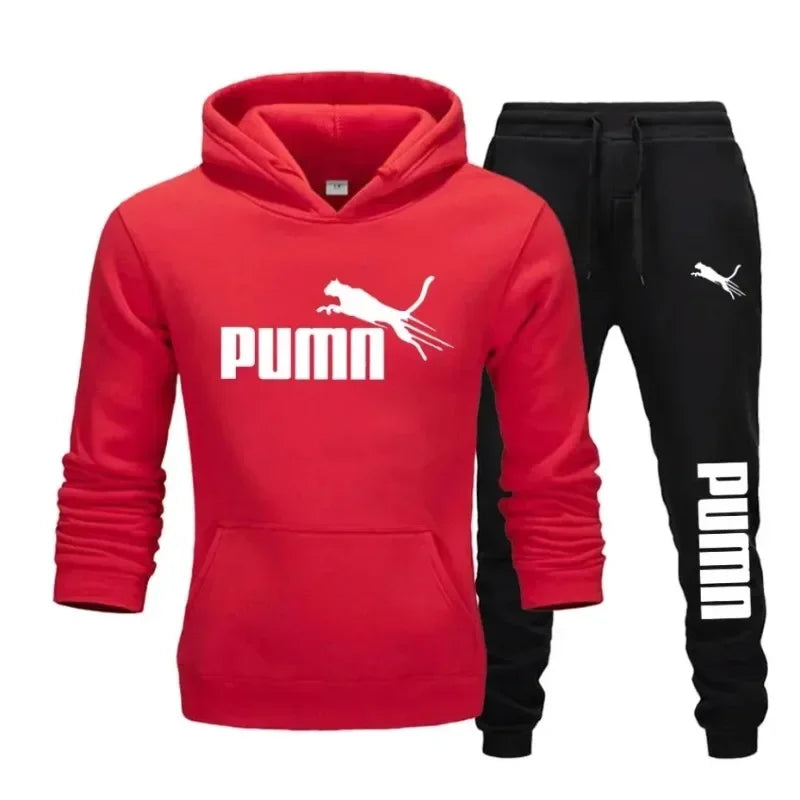 New Autumn and Winter Men's Pullover Hoodie and Pants Two-Piece Set Fashionable Trendy Fitness Casual Sportswear