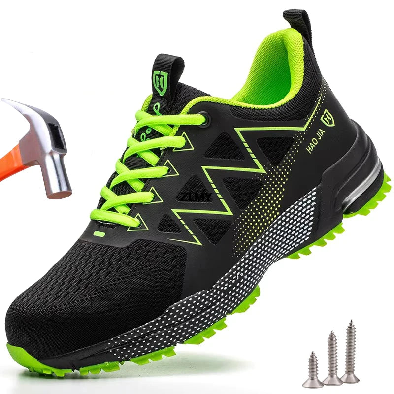 Lightweight Work Safety Shoes Men Women Indestructible Steel Toe Shoes Protective Safety Boots Breathable Security Work Sneakers