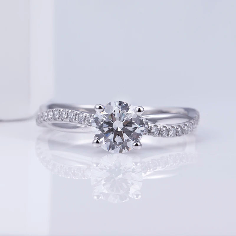 0.5CT 1CT E VVS2  Lab Grown Diamond Rings With IGI Certificate Platinum PT950 Diamonds Ring For Woman Girls In Stock MSR-1379