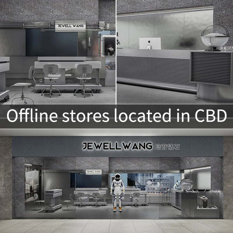 JEWELLWANG 18K Pure Gold Lab Grown Diamond Ring for Women 0.5-3.0ct D VVS Engagement/Wedding/6 Claws Luxury Synthetic Ring(IGI)