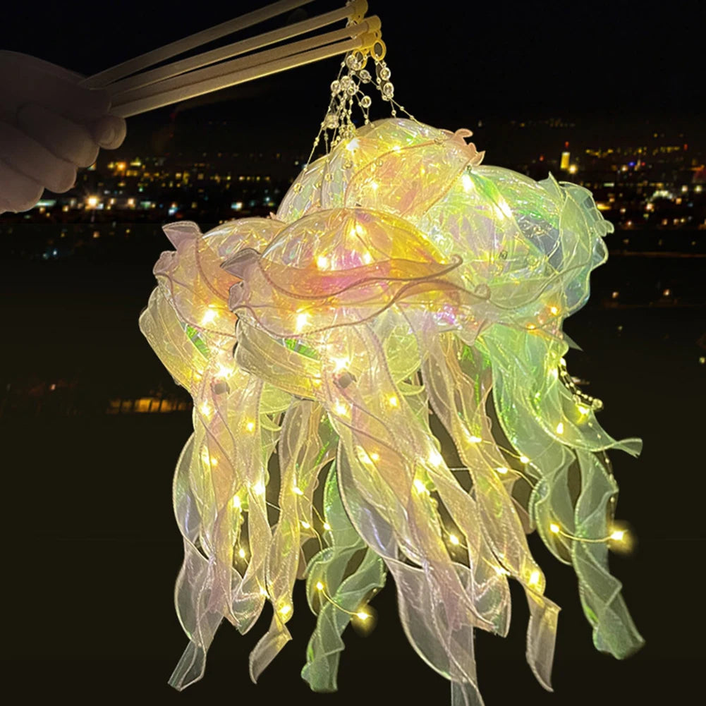5-1PCS RGB Jellyfish Lamp Colorful Night Light Jellyfish Atmosphere Light Lamp Hanging Ceiling Lantern Creative Jellyfish Lamp