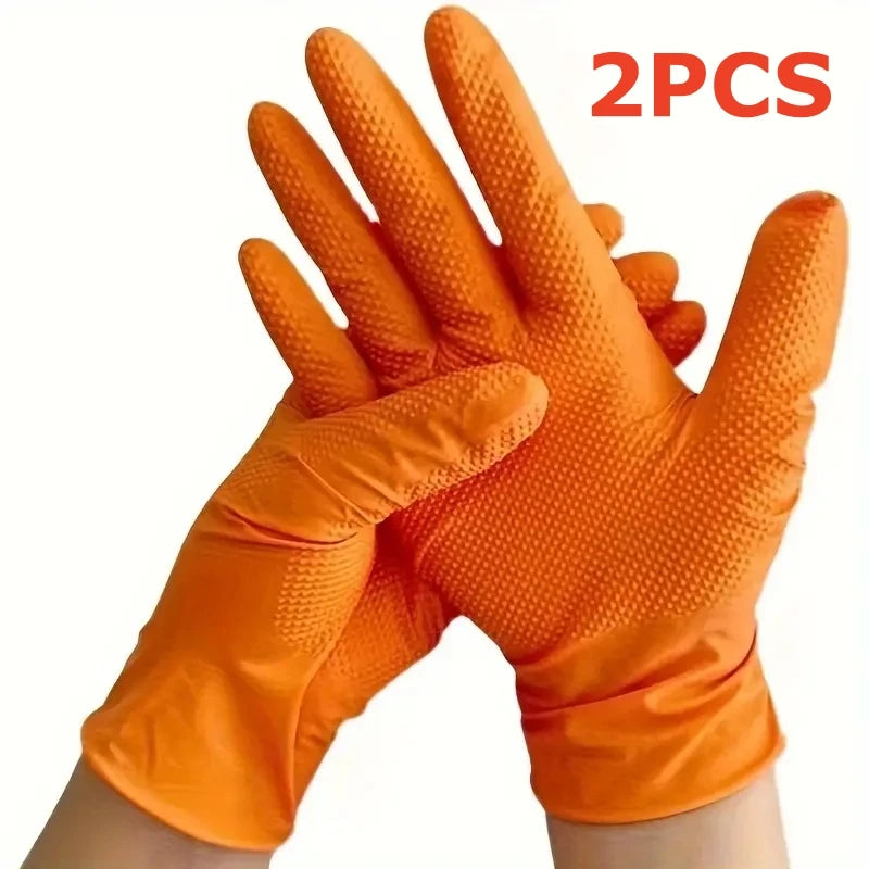 Heavy Duty Nitrile Safety Work Gloves Disposable 8mil Industrial Work Gloves Diamond Textured Men Mechanic Auto Gardening Gloves