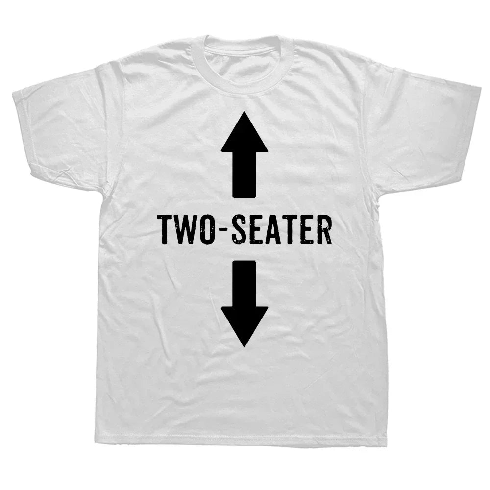 Women Two Seater Graphic T-Shirt  Adult Humor Dad Joke Summer Short Sleeve Crewneck Streetwear Casual Gift Top