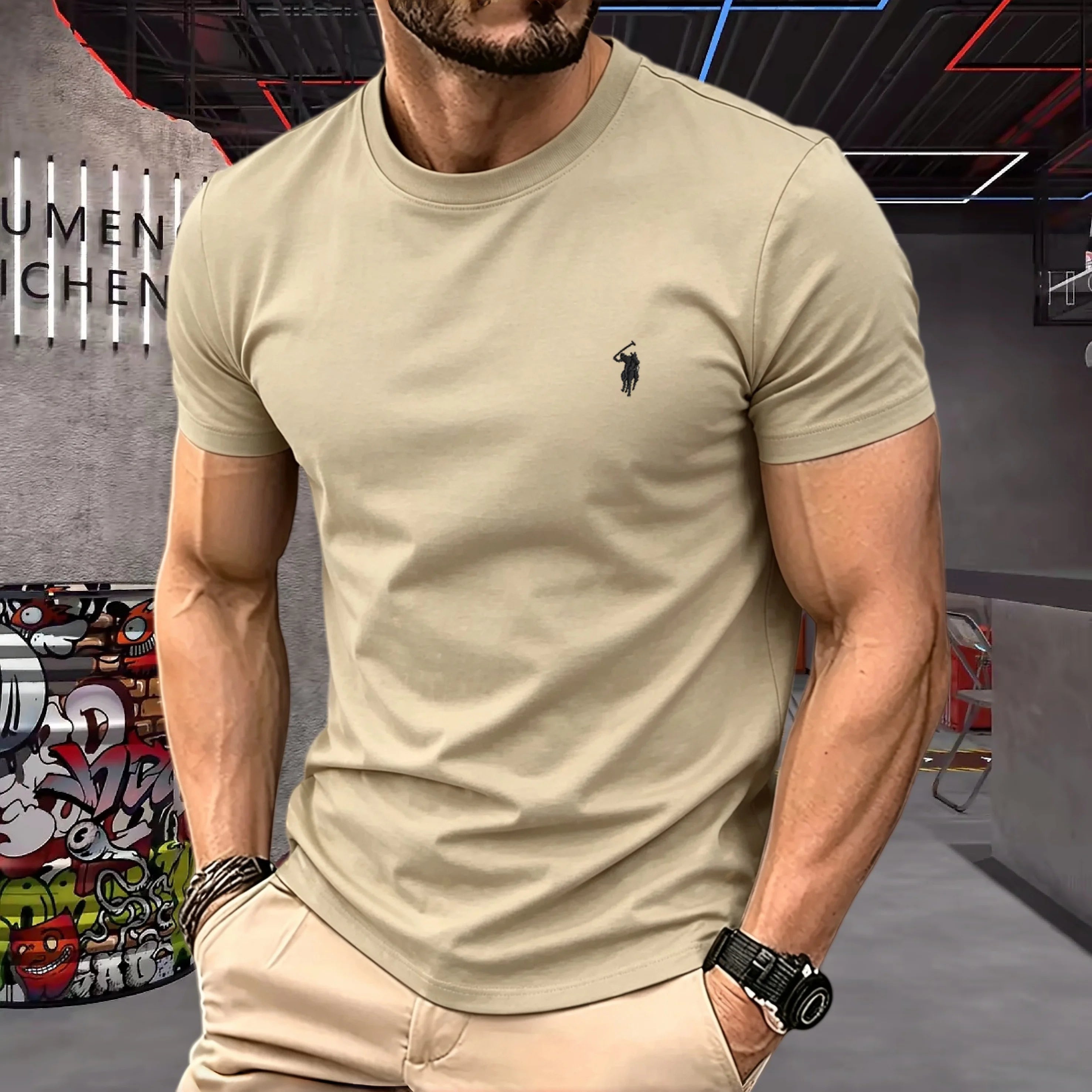 cotton round neck short sleeved